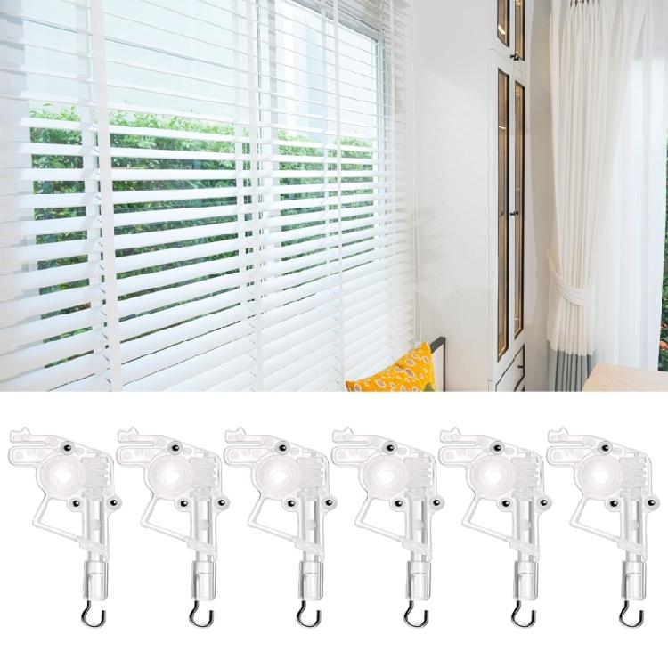 6Pcs Hexagonal Blinds Cord Control Head for Horizontal Blinds Hexagon Gear Hook Connection Window Curtain Rod Tilter
