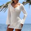 Deep V-Neck Beach Cover-Up Dress Backless Design Bikini Cover-Up Dress  Beach Vacation