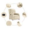 Vidaxl Foldable Armchair, Cream, Fabric Upholstered