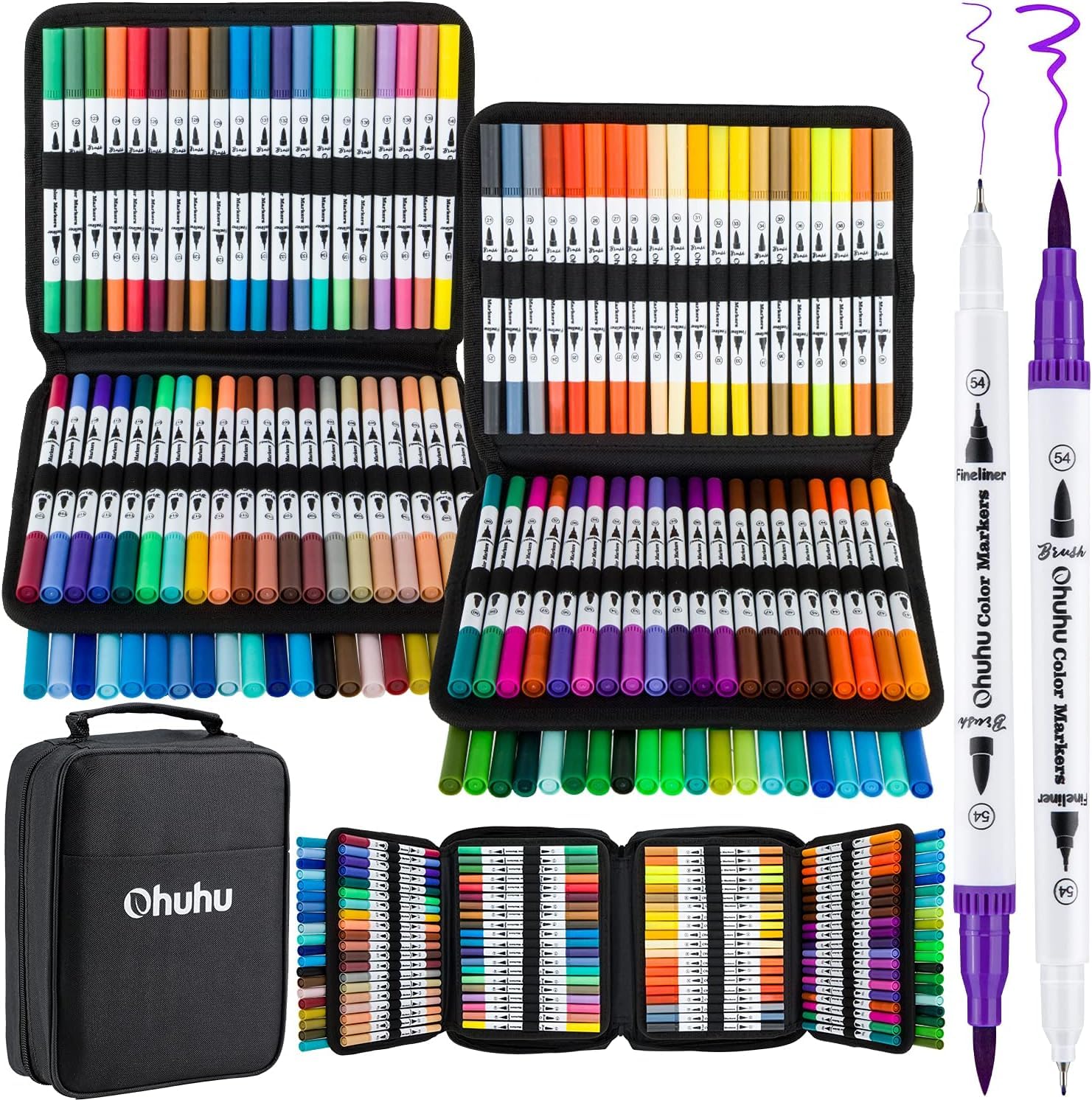 

Кисть для маркера Ohuhu Art Watercolor Fude Fine Picture Coloring Хранилище В комплекте Цвета Ручка, Наконечник, Ручка, На водной основе, Тип, Fude/Дополнительная кисть, Яркая,