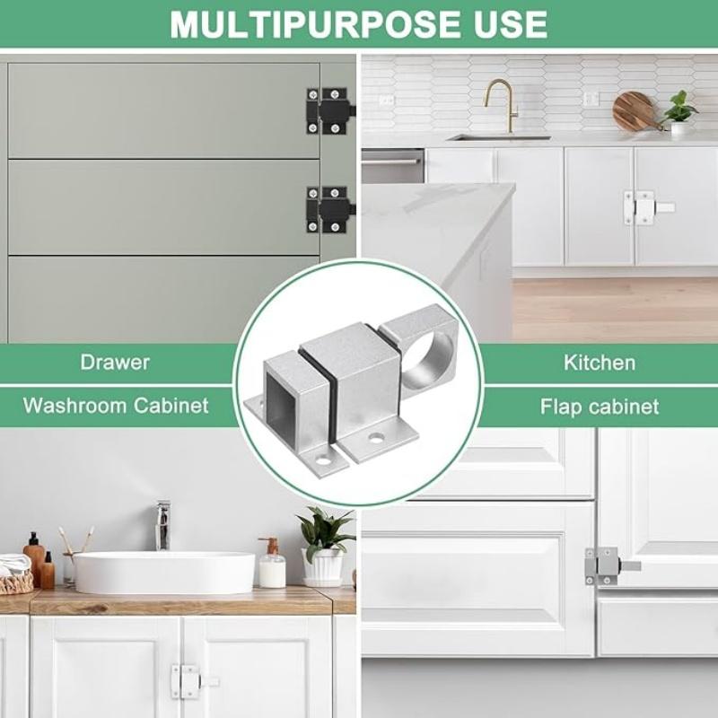 Stop Aluminium Automatyczny Zasuwa do Drzwi Zatrzask Domowe Okno Brama Bezpieczeństwo Pierścień do Pociągania Sprężynowy Odbijany Zasuwa do Drzwi Samozamykający się Zatrzask Zamek