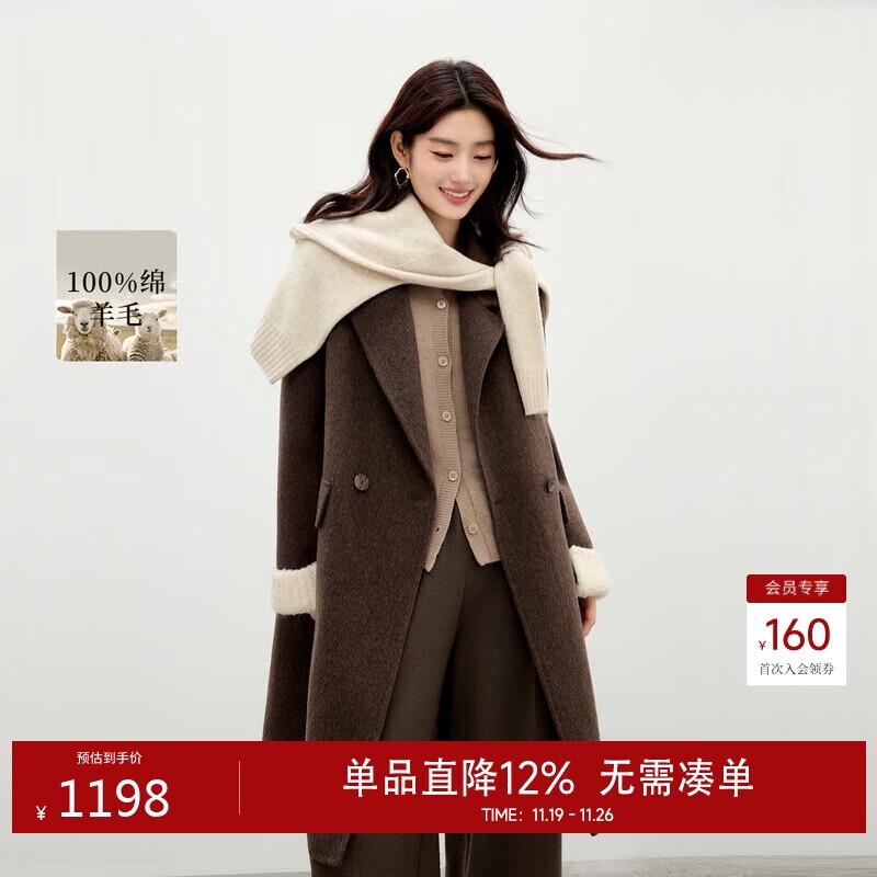 

Qiushui Yiren Women s Classic 100% Wool Lapel Winter Coat S