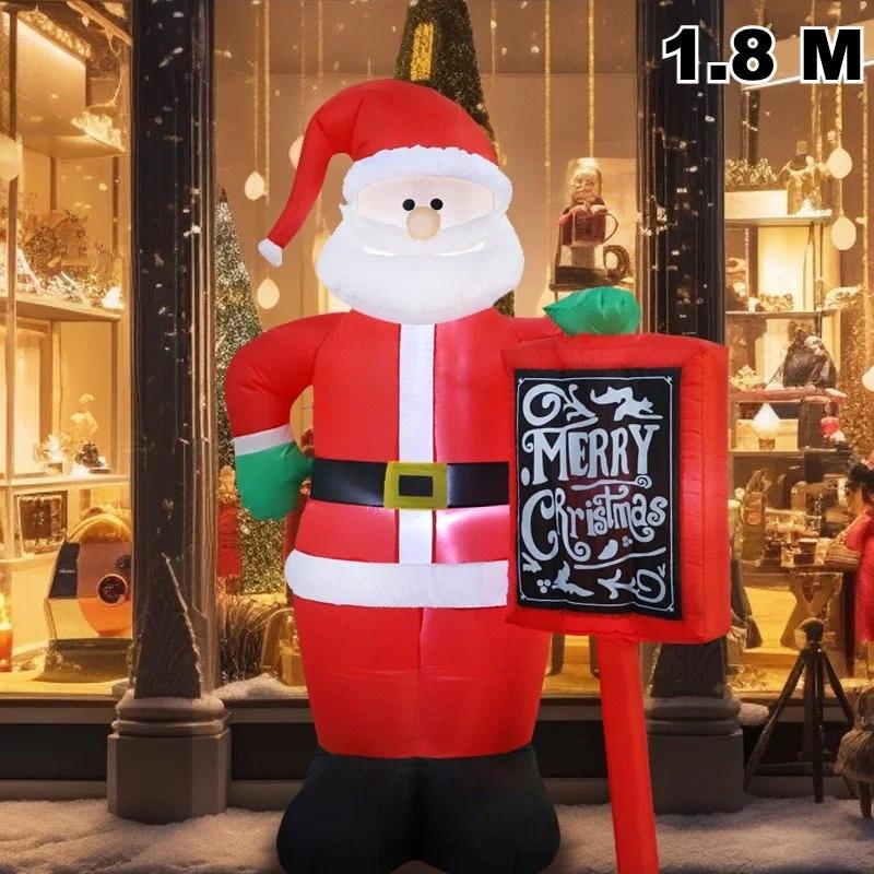 210cm Giant Nutcracker Soldiers Inflatables Christmas Decoration 2026 LED Light Blow Up Outdoor Garden Statues New Year Decor