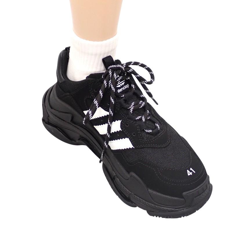 Balenciaga 712821 Sneakers Black Leather Mens