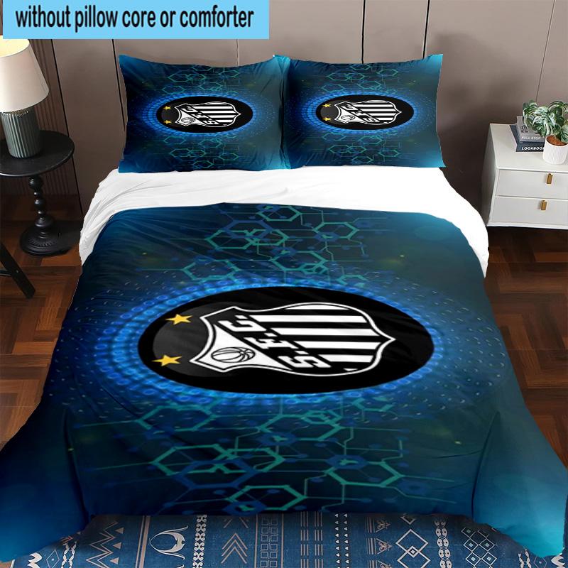 3pcs Fc Crest Design Printed Bedding Set Duvet Cover Closure Includes 1 Duvet Cover & 2 Pillowcases Bedding Sets Home Decor Gifts