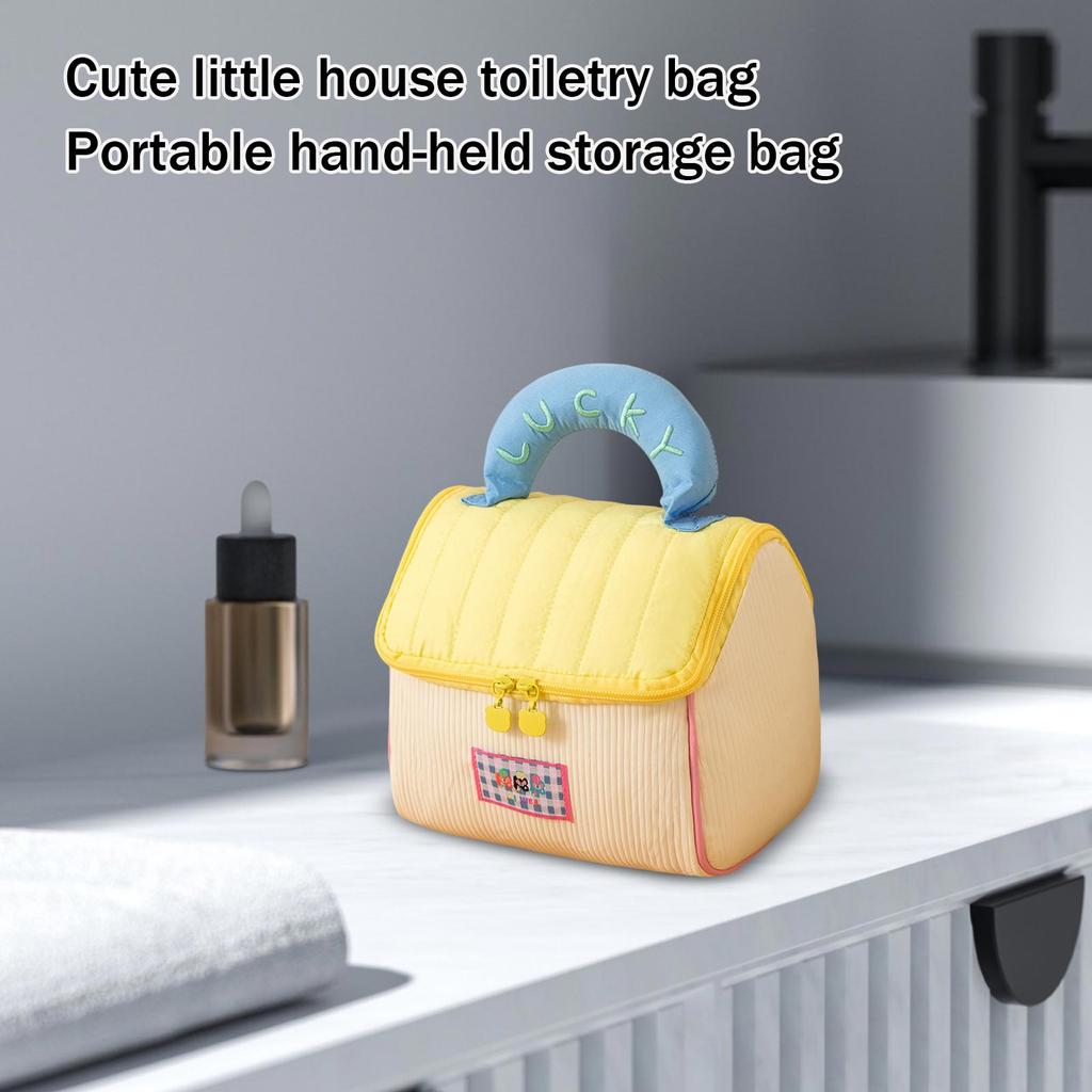 Cute House,Shaped Toiletry Bag Large Capacity Portable Makeup Organizer For Women