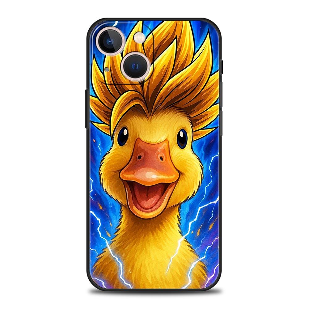 Cartoon Duck Phone Case Cover for iPhone 17 16 15 14 13 12 Pro Max 11 Pro Max 17 AIR Plus Shockproof Soft TPU Shell Fundas Capas