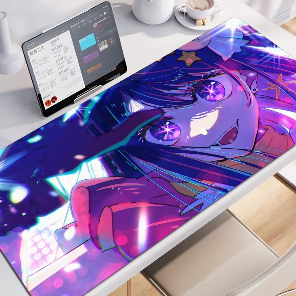 Oshi No Ko Hoshino Ai Speed Locking Edge Groß XXL Computermousepad Gamer Schreibtischmatte Mousepad Tastatur Niedliche Mauspads Mauspads