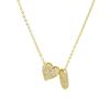 Fashion Small Bubble Initial Heart Letter Necklace 18K Gold Plated Link Chain Romantic Copper Heart Letter Pendant Necklace Gift
