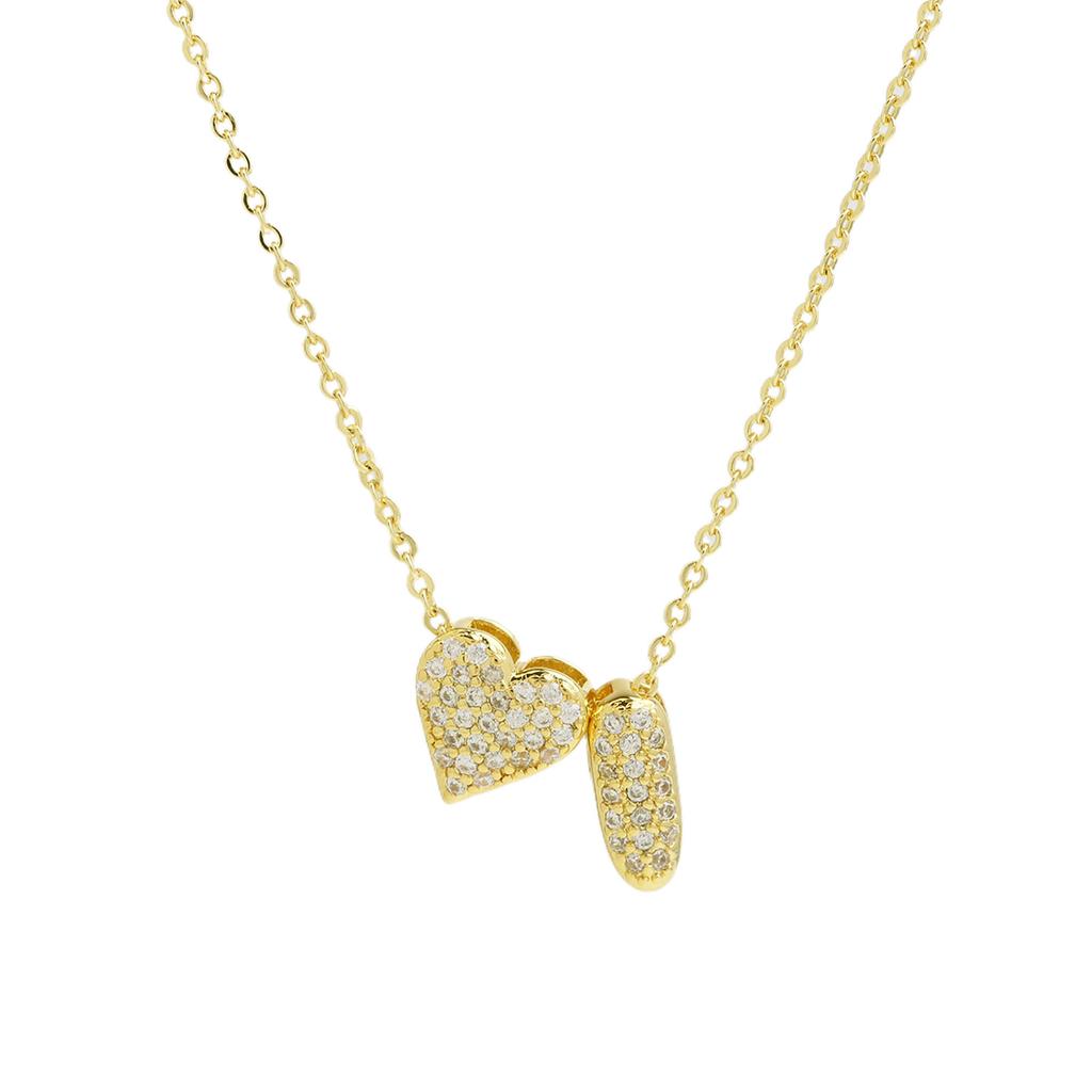Fashion Small Bubble Initial Heart Letter Necklace 18K Gold Plated Link Chain Romantic Copper Heart Letter Pendant Necklace Gift