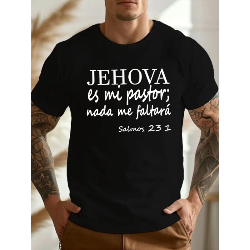 

Men S Plus Size T-Shirt - Graphic, Casual Crew Neck, Short Sleeve, Summer Tee with Scripture Reference,Casual Summer Wear | Bold Text Design 4XL чорний