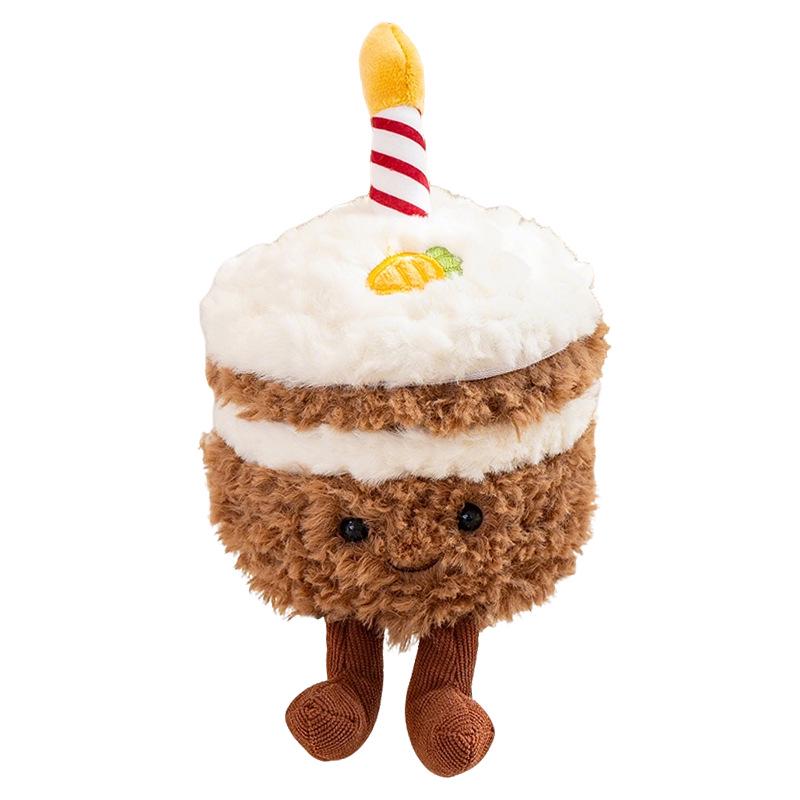 Cute Cartoon Birthday Cake Plush Doll Ornament Toy Gift