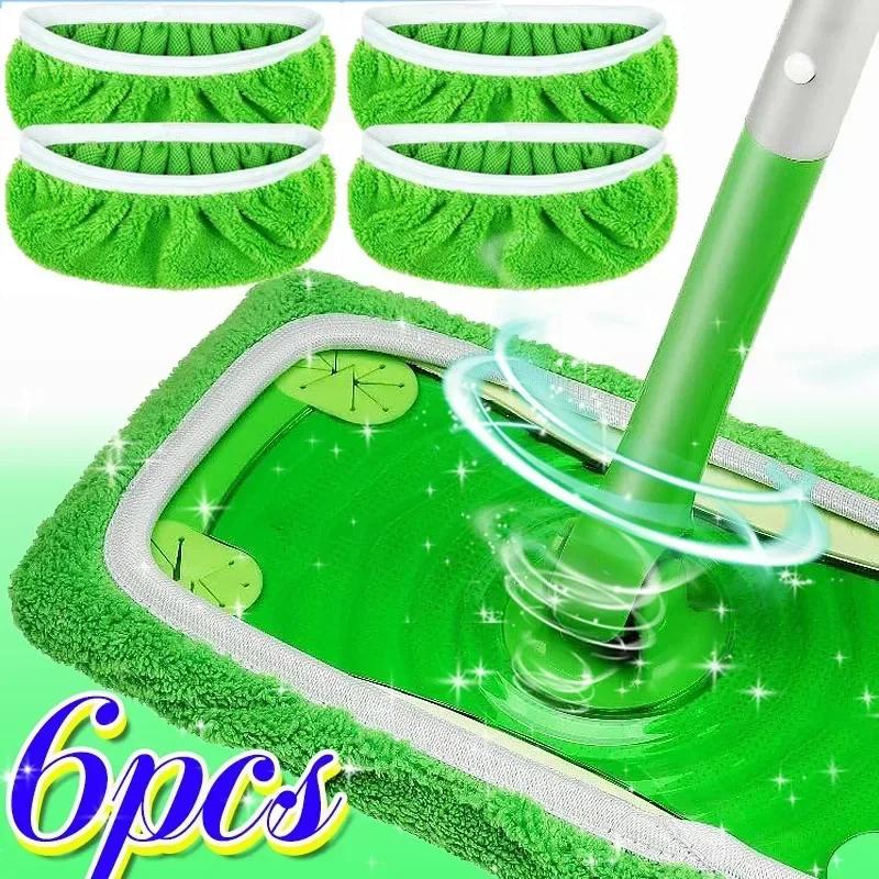 Panni Mop in Microfibra Riutilizzabili Verdi Spolverino per Mobili e Pavimenti Panni per Pulizia a Umido e a Secco Ricambio Testina Mop Panno Lavabile