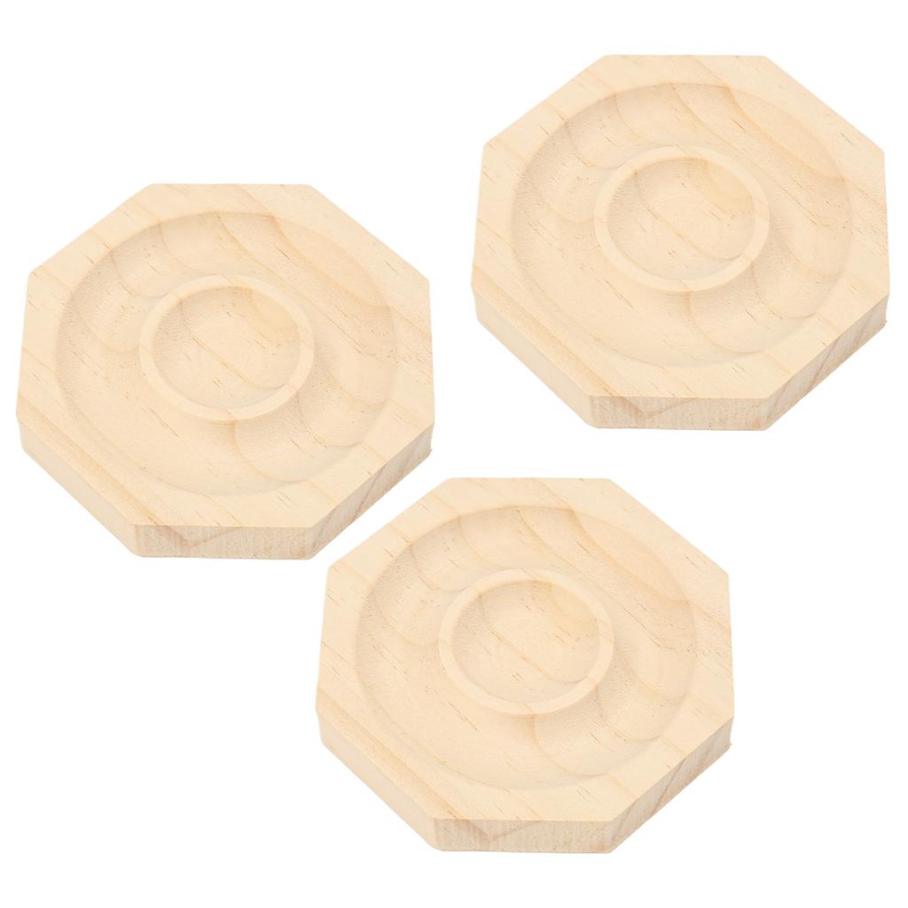 3ks Podnos na vystavení korálkových náramků Elegantní dekorativní ručně vyráběný podnos na šperky z masivního dřeva na náramky