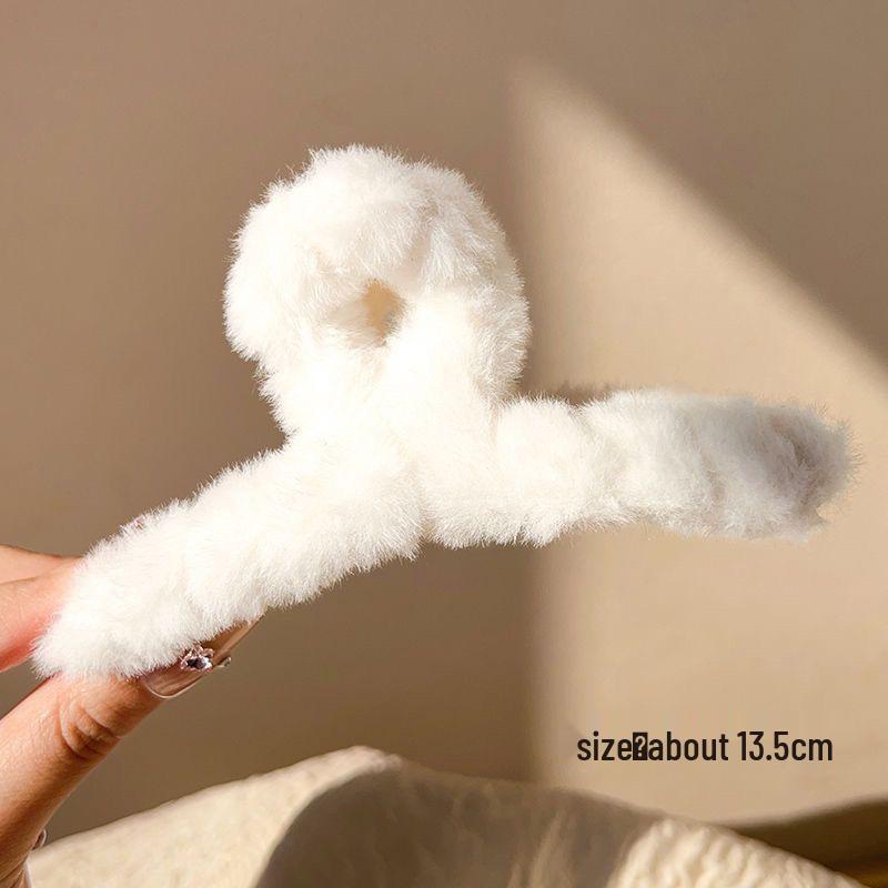 Large Plush Hair Clip: Autumn/Winter Volumizing Shark Clip for Women