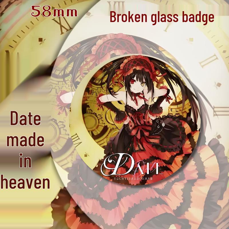 Date A Live Tokisaki Kurumi Tinplate Badge: Anime Brooch & Backpack Charm