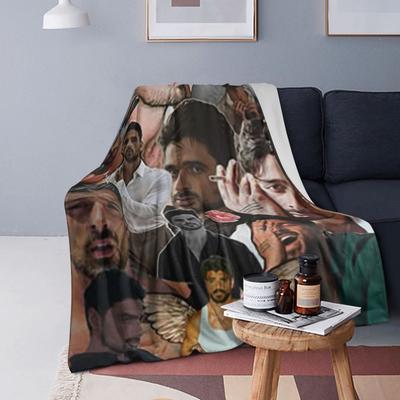 Actor Can Yaman Photo Blankets Soft Warm Flannel Throw Blanket Plush for Bed Living Room Picnic Travel Home Couch