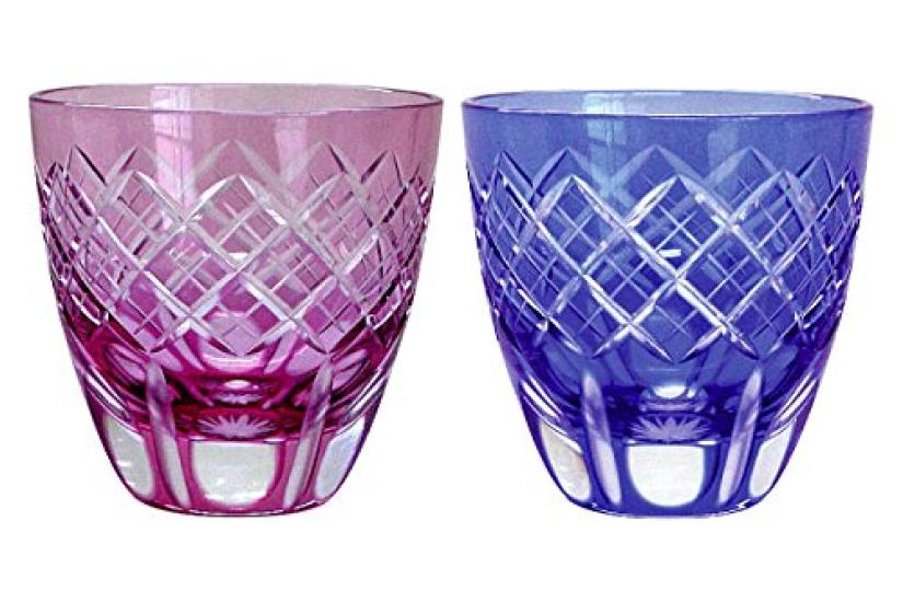 Sklenice na saké Tajima Glass Emi Kasane Yaraimon (Pár)