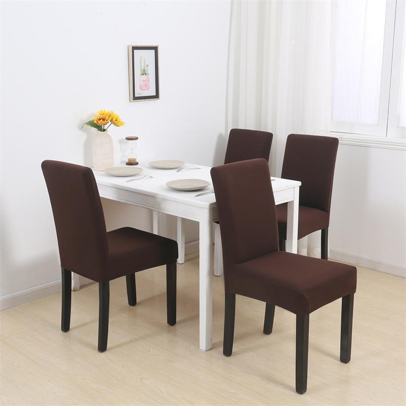 1/2/4/6 Pezzi Coprisedia Monocolore Coprisedie Elastiche per Cucina Sala da Pranzo Banchetto Nuziale Casa Spandex Elasticizzato