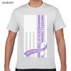 Tops T Shirt Men military child month april purple up awareness Summer Harajuku Geek Print Male Tshirt