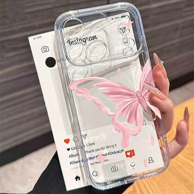 Gold Butterfly Transparent Phone Case For Samsung Galaxy A57 A56 5G A36 A26 A16 A07 A55 A15 A54 S26 S25 Ultra S24 S23 Plus FE