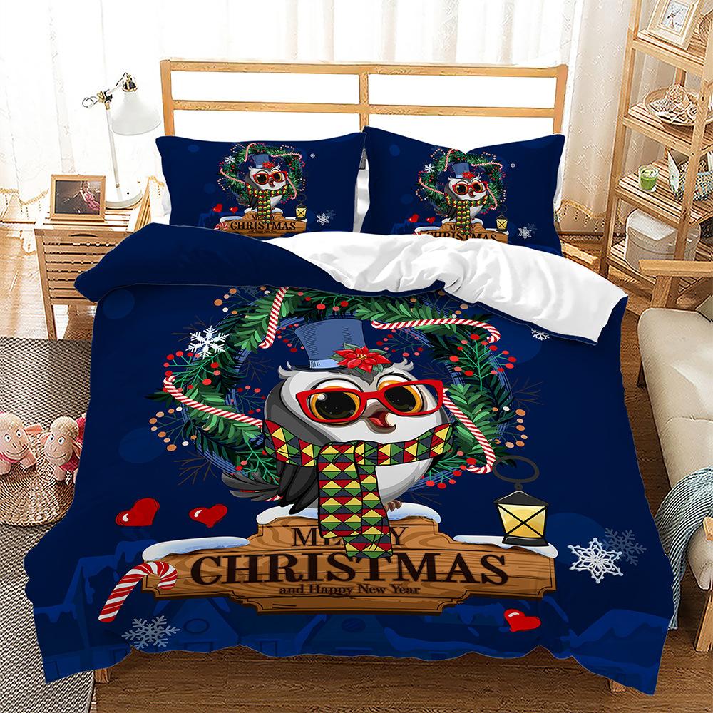 Popular Christmas Three-Piece Set Children'S Bedding Digital Printing Quilt Cover