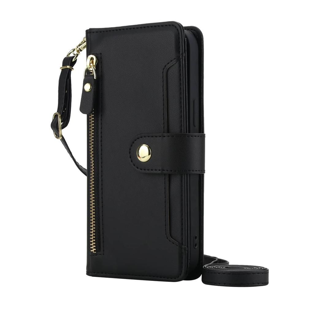 Flip-Portemonnaie-Hülle für Google Pixel 10 9 Pro XL 9 8 Pro 9A 8A Reißverschlusstasche mit Kartensteckplatz Magnetischer Verschluss Lanyard