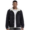 Men's Sherpa Denim Trucker Jacket Thermal Fleece Lined Jean Jackets Coat with Pocket for Men Casual Button Down Military Jacket Warm Fall Winter Parka