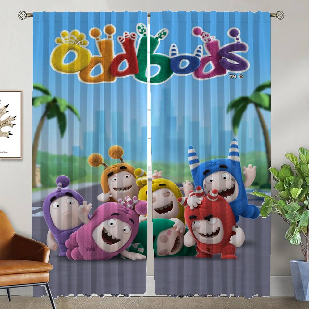 Oddbodes Curtains for Living Room Curtain for Room 2 Panel Halloween Decoration Partition Shades Home Interior Curtains Kitchen