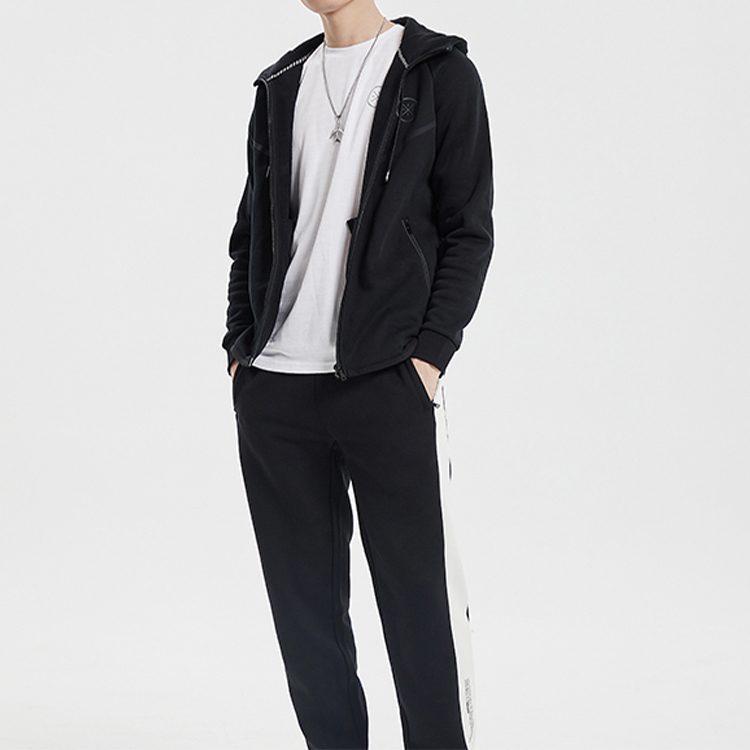 Li Ning Wade Collection Wade Collection, Fleece Lined Thermal Raglan Sports Hooded Jacket Men's Black AWDQ705-1