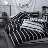 Bonenjoy Black And White Colo Striped Bed Cover Sets Single/Twin/Double/Queen/King Quilt Cover Bed Sheet Pillowcase Bedding Kit