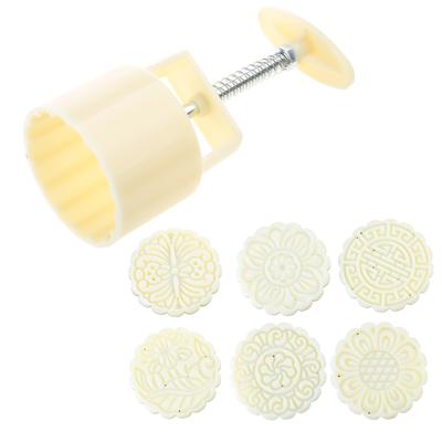 100g Plastic Material Mooncake Moulds Mooncake Stamp Flower Shaped DIY Mooncake Tool for MidAutumn Festival