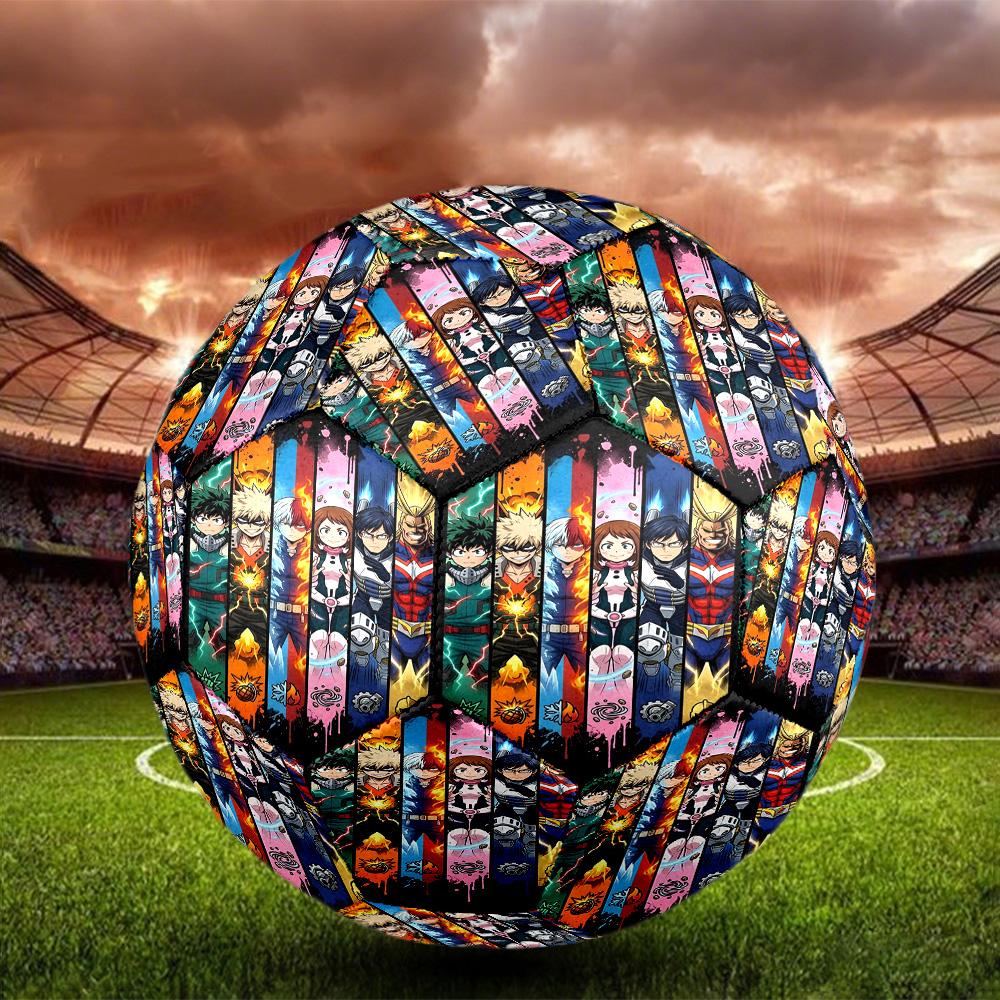 Demon Slayer Print Size 5 Soccer Ball, Standard Match Football for Sports Game and Team Practice, Ideal Gift for Soccer Fans