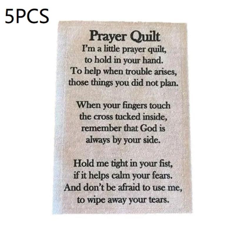 1/5/10Pcs Creative Pocket Prayer Quilt Prayer Gifts Handmade Sew Quilt Symbolism Poems Quilts
