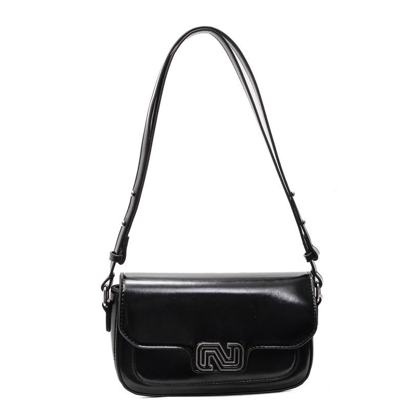 

Women s messenger bag new high-end large-capacity shoulder bag fashion niche versatile underarm chain bag чорний