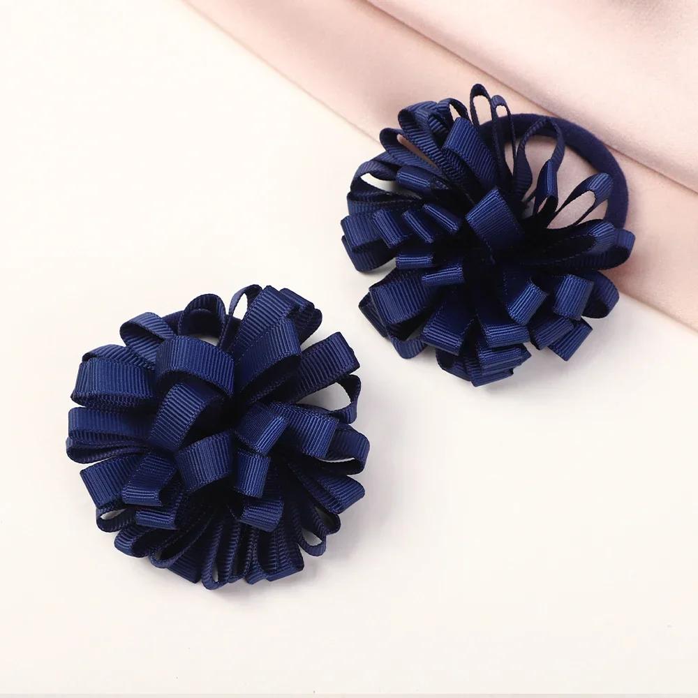 

2 шт./компл. 2,76 Эластичная лента Цветок Шар Резинка для волос для девочек Принцесса Большая репсовая веревка для волос Красивая резинка для волос Аксессуары Подарок