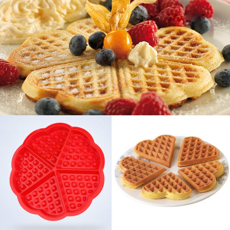 1PC Creative Non-stick Food Grade Silicone Waffle Mold Kitchen Bakeware Cake Mould Tools