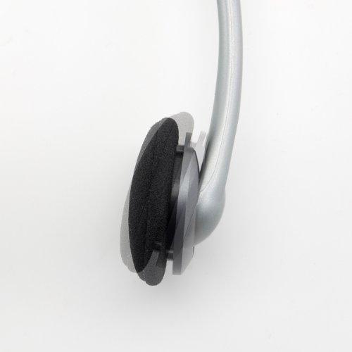 SANWA SUPPLY USB Headset/Headphones, Wired, Omnidirectional Microphone, Lightweight, Compatible with Skype, Zoom, and Teams, Silver (MM-HSUSB16SV)