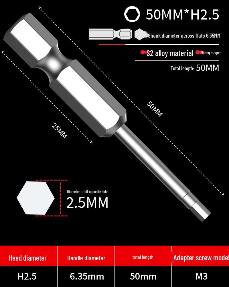 Hexagonal Driver Bit Extension for Screwdriver and Drill