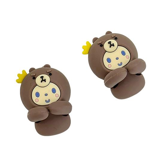 

2 шт. силиконовые кабельные органайзеры многоцелевые зажимы для управления проводами милые держатели для шнуров с дизайном животных