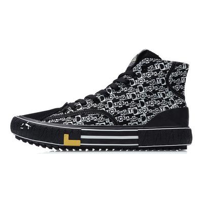 Li Ning Disney X  Collaboration Casual Slip Resistant Durable High Top Skate Shoes Unisex Skate Shoes Black AGCR179-1