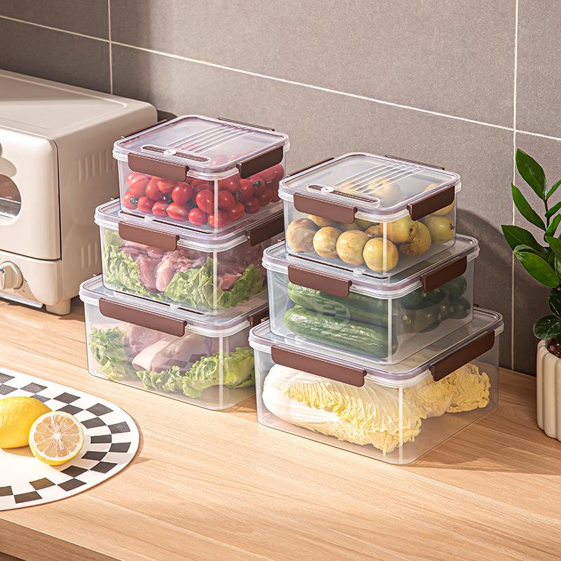 Transparente Hitzebeständige Küchenaufbewahrungsbox für Gemüse & Obst mit Verschluss für Kühlschrank- & Mikrowellenverwendung