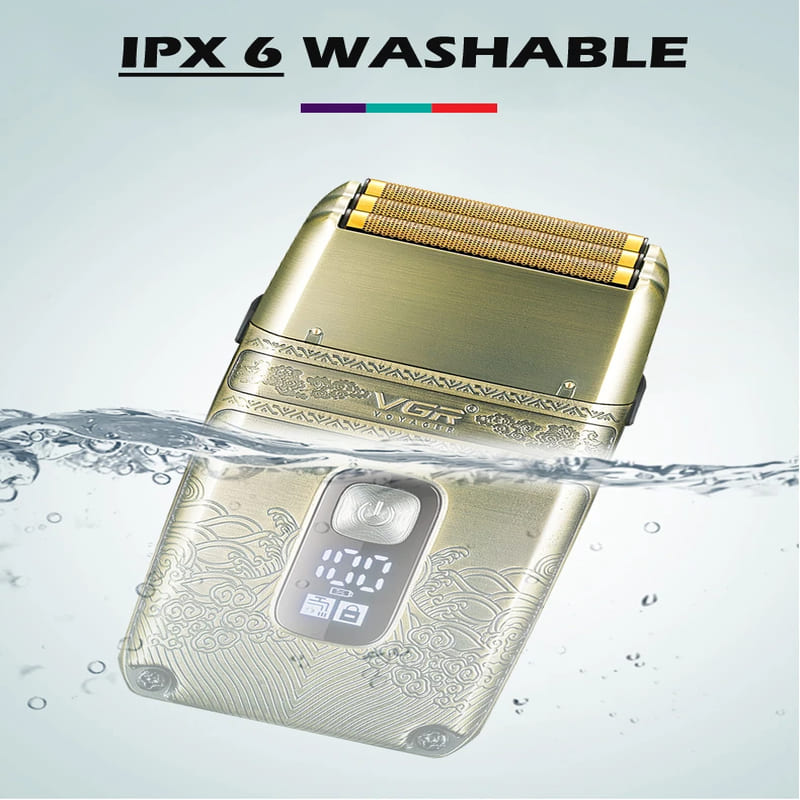 VGR 335 Universal Men's Reciprocating Three-Head Refreshing Shaver Rechargeable Electric Beard Shaver IPX6 Full Body Washable Floating Blade Shaver
