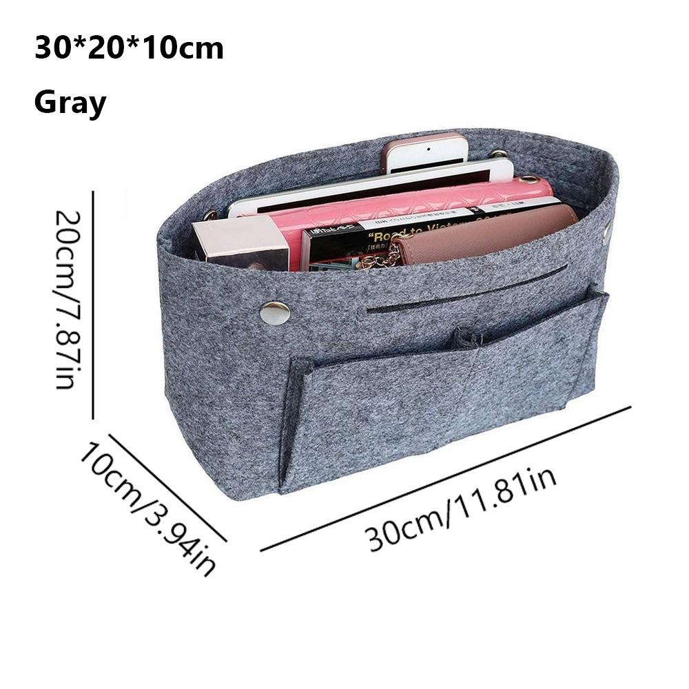 Simple Felt Handbag Insert Bag Bag Support Large Capacity Internal Bag Storage Organization Multi-Pocket Bag Organiser