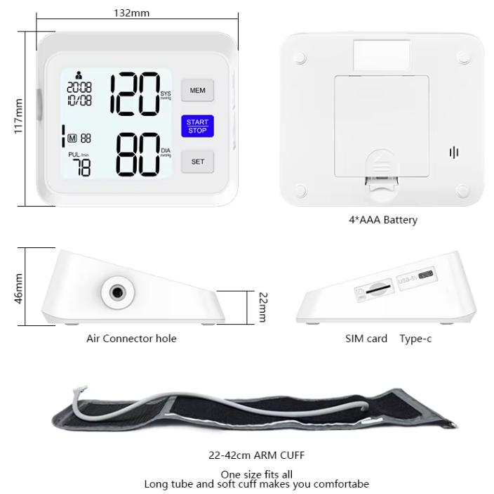 Digital Blood Pressure Monitor Electric Tensiometer Smart Sphygmomanometer Upper Arm Blood Pressure Machine