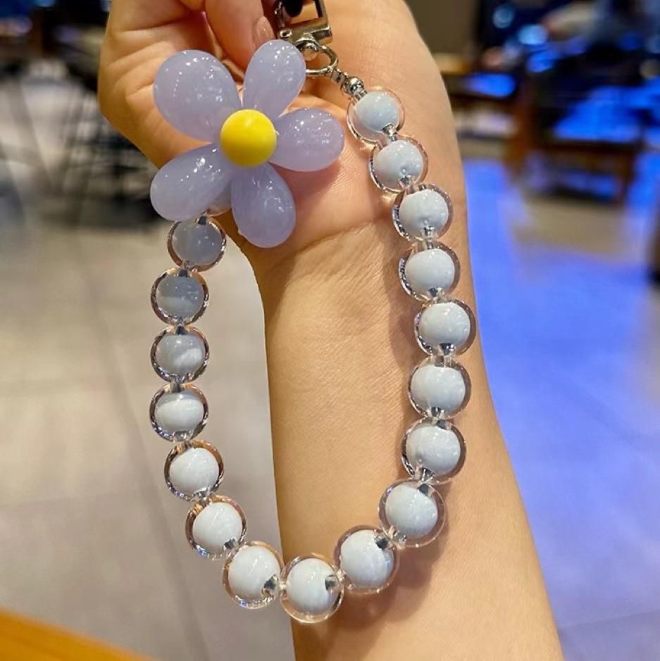 

Цветной ремешок для мобильного телефона, ремешок на запястье, женская ручная цепочка, короткий чехол для мобильного телефона с защитой от потери, милый ремешок с ключом, подвеска синий