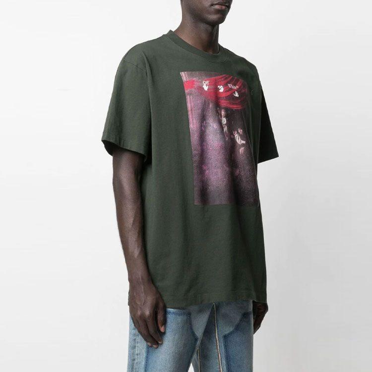 OFF WHITE T-shirt z obrazem Caravaggia OMAA038S21JER0055901