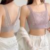 Lace Lingerie Bra for Women with Breast Pads Supports Side Breasts Plus Size Bra Vest Style Bandeau Top Strapless Bra