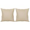 3 Seater Sofa with Cushions Cream 180 Cm Microfibre Fabric
