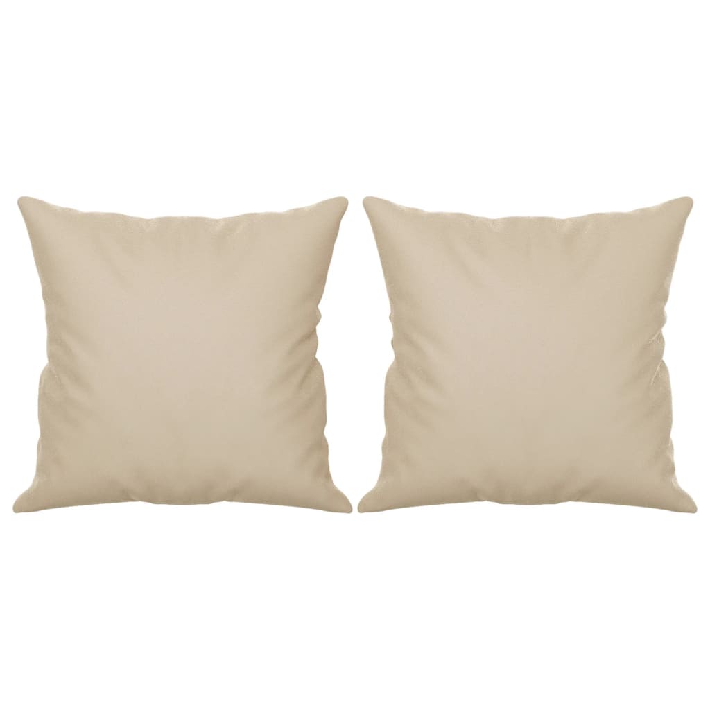 3 Seater Sofa with Cushions Cream 180 Cm Microfibre Fabric